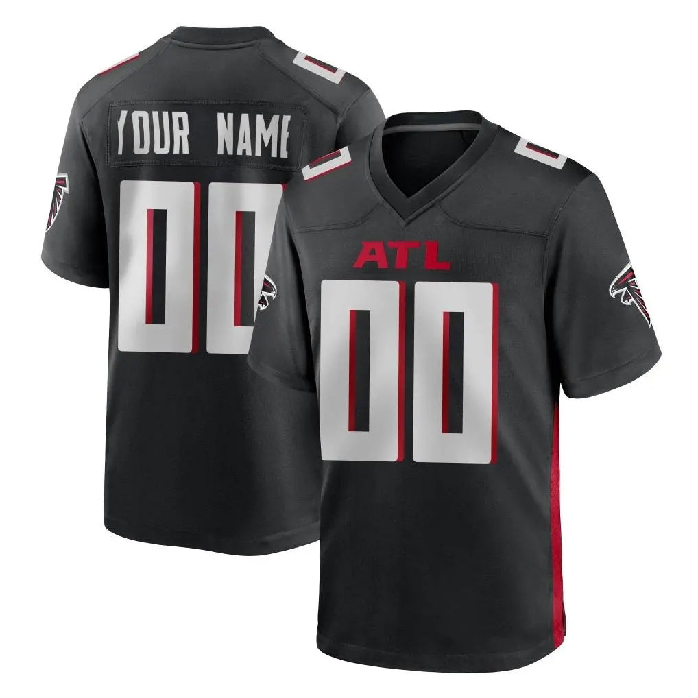 Custom A.Falcons Black Home Game Any Name & Numbers Ldoa Stitched Jerseys
