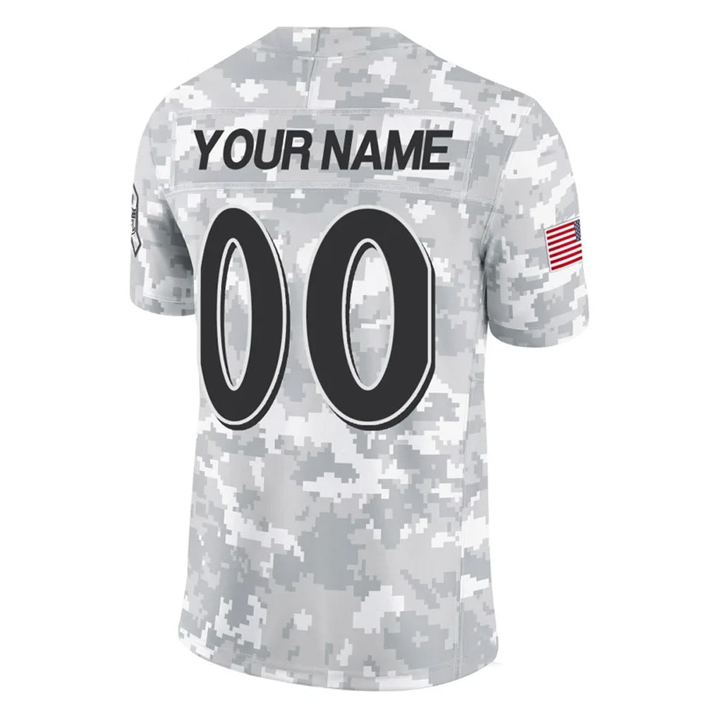 Custom B.Ravens Arctic Camo Salute to Service Limited Any Name & Numbers Ldoa Stitched Jerseys