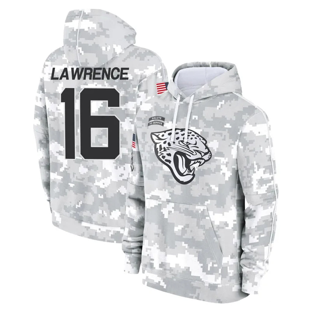 J.Jaguars #16 Trevor Lawrence Player Arctic Camo Salute to Service Hoodies Limited Game Ldoa Stitched Jerseys