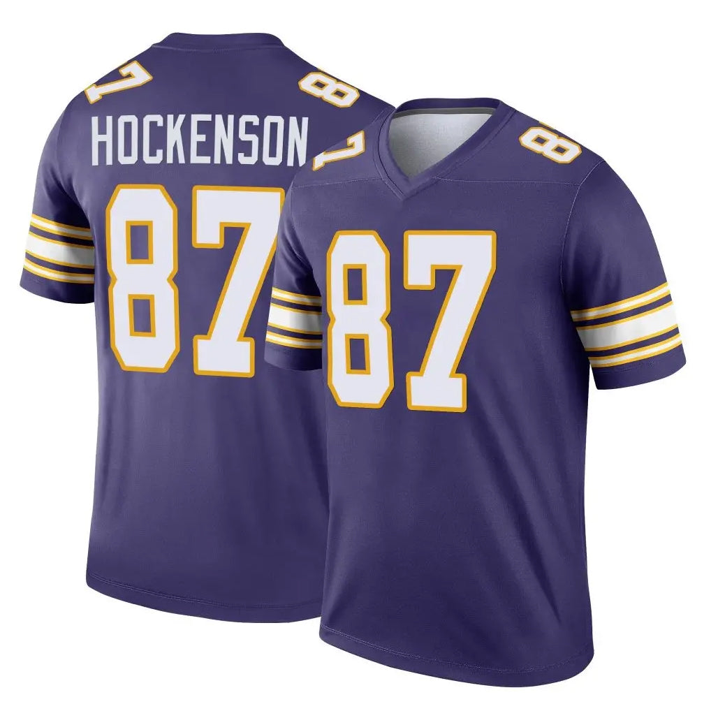 M.Vikings #87 T.J. Hockenson Player Purple Limited Classic Home Game Ldoa Stitched Jerseys