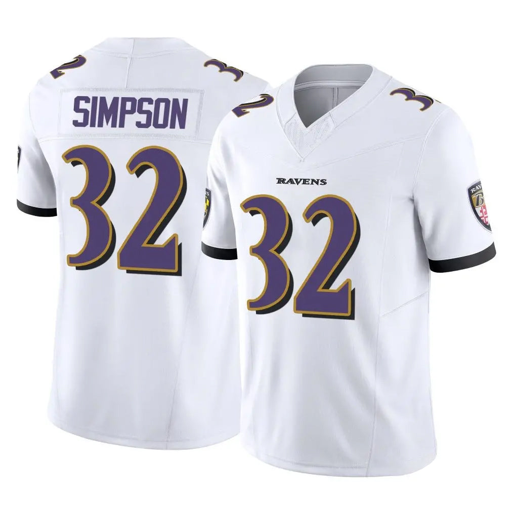 B.Ravens #32 Trenton Simpson Player White Vapor F.U.S.E. Limited Home Game Ldoa Stitched Jerseys