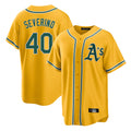 Athletics #40 Luis Severino Player Gold Alternate Home Game Ldoa Stitched Jerseys