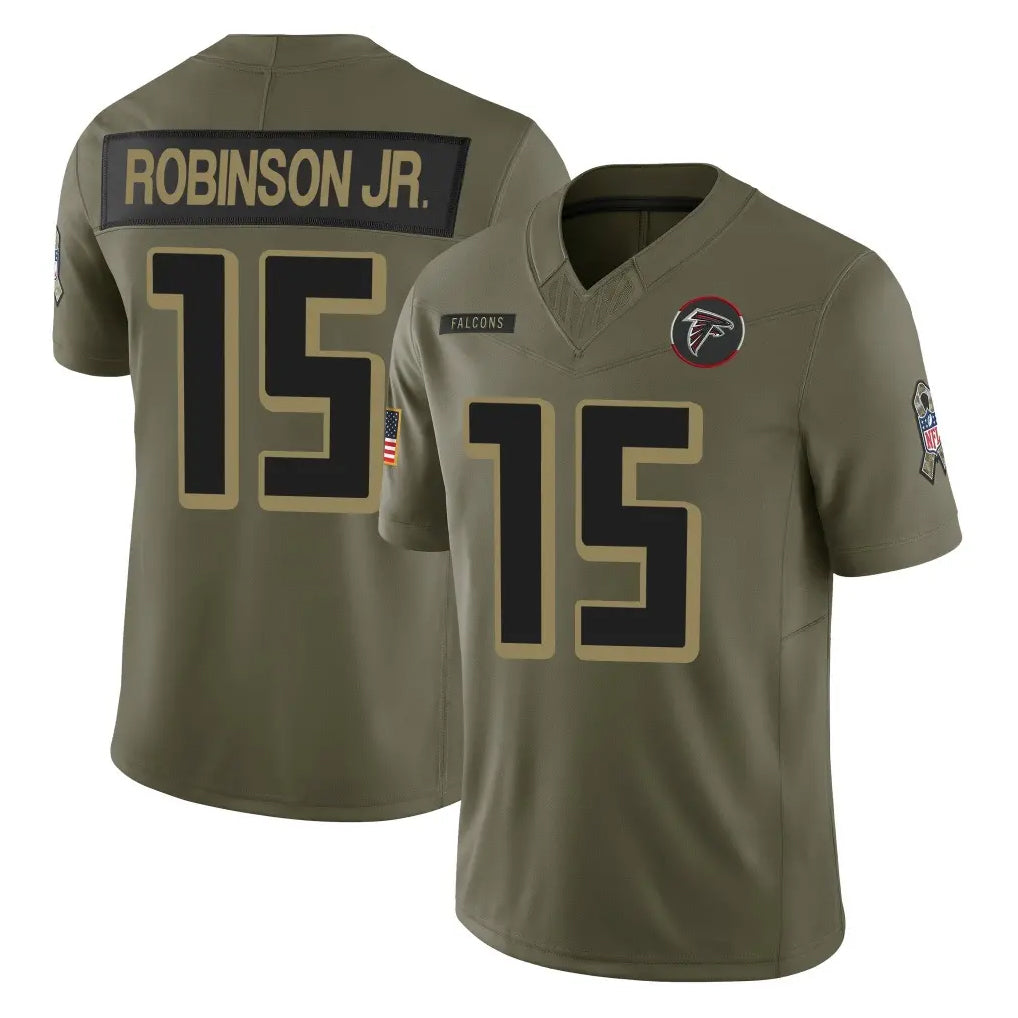 A.Falcons #15 Brian Robinson Player Olive Salute To Service Limited Home Game Ldoa Stitched Jerseys