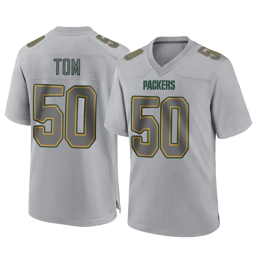 GB.Packers #50 Zach Tom Player Gray Atmosphere Fashion Home Game Ldoa Stitched Jerseys