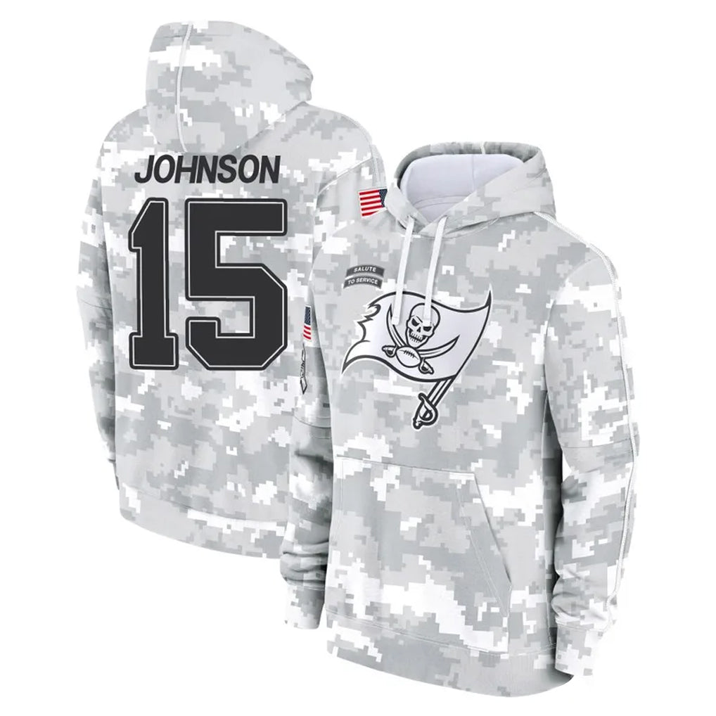 TB.Buccaneers #15 Tez Johnson Player Arctic Camo Limited Salute to Service Pullover Hoodies Game Ldoa Stitched Jerseys