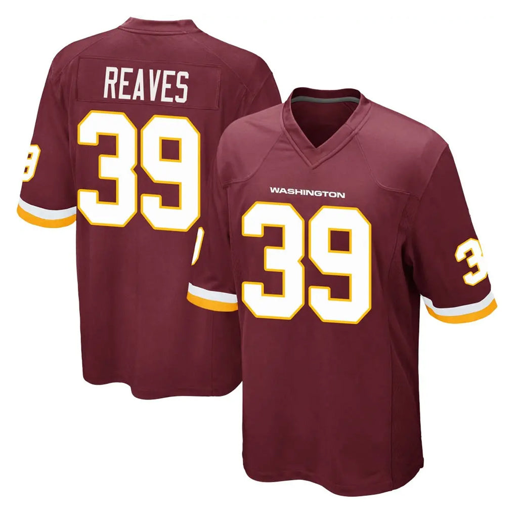 W.Commanders #39 Jeremy Reaves Player Burgundy Team Color Home Game Ldoa Stitched Jerseys