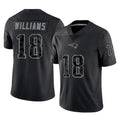 NE.Patriots #18 Kyle Williams Player Black Reflective LImited Home Game Ldoa Stitched Jerseys