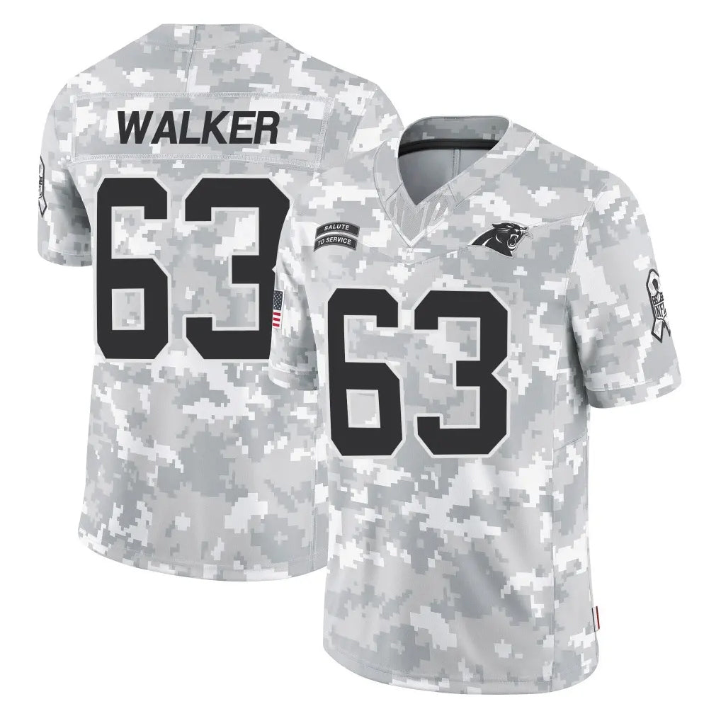 C.Panthers #63 Rasheed Walker Player Arctic Camo Salute to Service Limited Game Ldoa Stitched Jerseys
