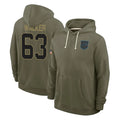 C.Panthers #63 Rasheed Walker Player Olive Salute to Service Hoodies Game Ldoa Stitched Jerseys