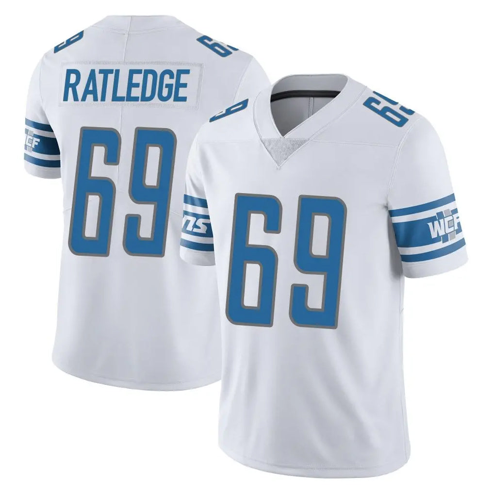 D.Lions #69 Tate Ratledge Player White Limited Vapor Untouchable Home Game Ldoa Stitched Jerseys