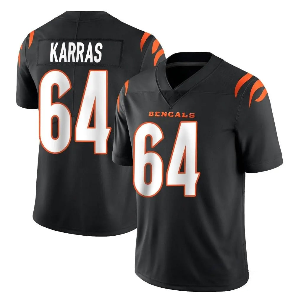 C.Bengals #64 Ted Karras Player Black Vapor Untouchable Limited Home Game Ldoa Stitched Jerseys