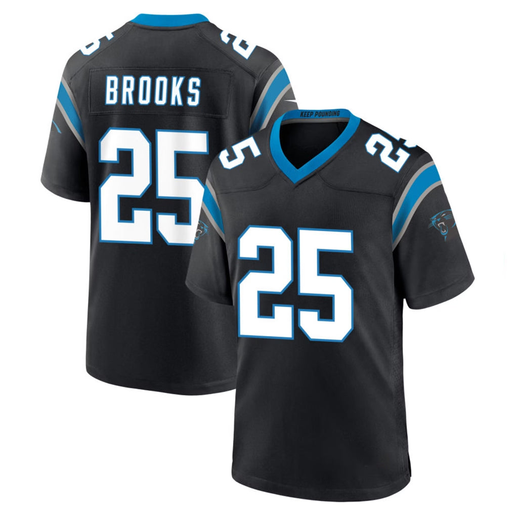 C.Panthers #25 Jonathon Brooks Player Black Limited Home Game Ldoa Stitched Jerseys