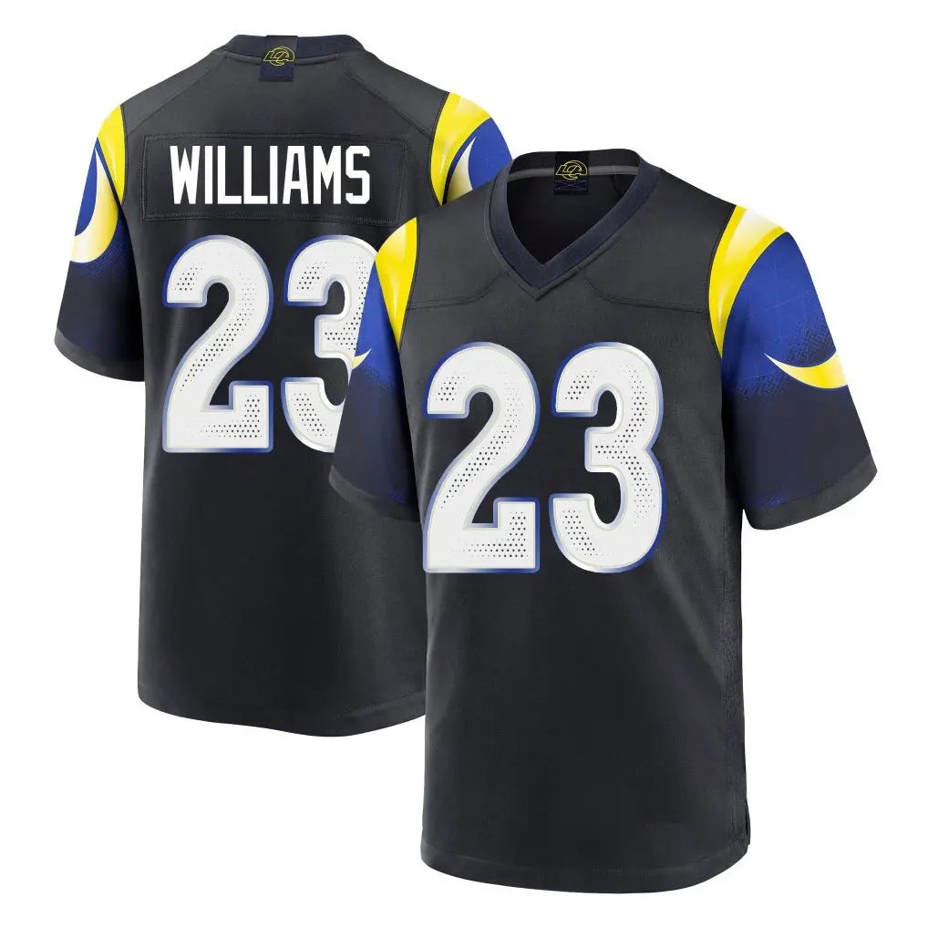 LA.Rams #23 Kyren Williams Player Black Midnight Rivalries Collection Home Game Ldoa Stitched Jerseys