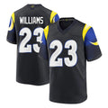 LA.Rams #23 Kyren Williams Player Black Midnight Rivalries Collection Home Game Ldoa Stitched Jerseys