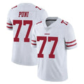 SF.49ers #77 Dominick Puni Player White Limited Vapor Untouchable Home Game Ldoa Stitched Jerseys