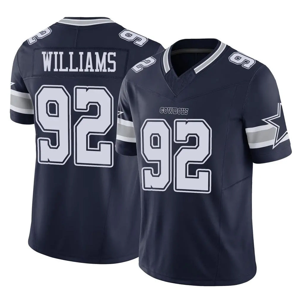 D.Cowboys #92 Quinnen Williams Player Navy Limited Vapor F.U.S.E. Home Game Ldoa Stitched Jerseys