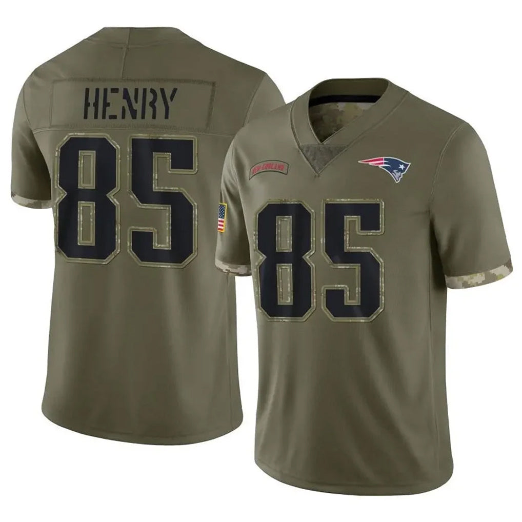 NE.Patriots #85 Hunter Henry Player Olive Salute To Service Limited Ldoa Stitched Jerseys