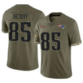 NE.Patriots #85 Hunter Henry Player Olive Salute To Service Limited Ldoa Stitched Jerseys