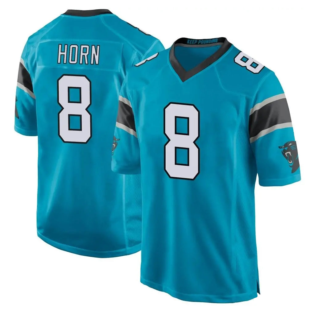 C.Panthers #8 Jaycee Horn Player Blue Game Ldoa Stitched Jerseys