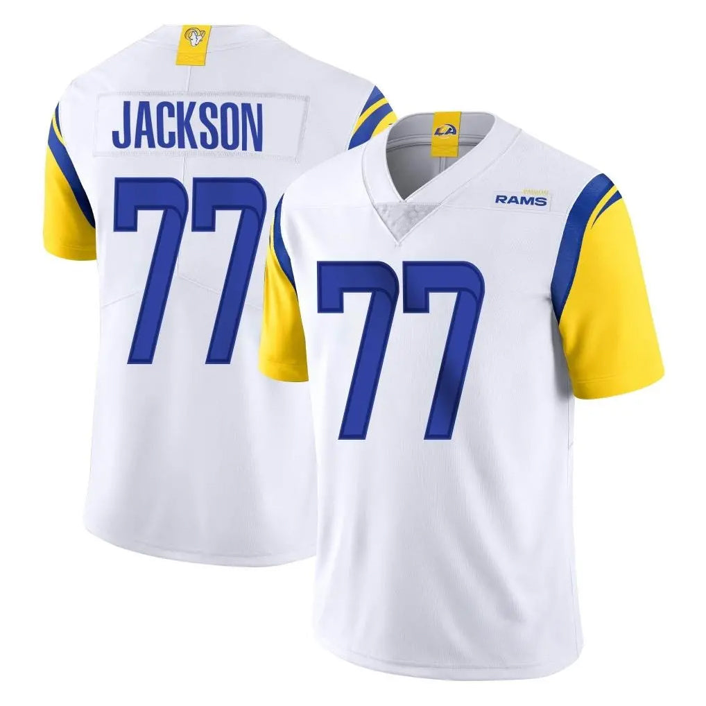 LA.Rams #77 Alaric Jackson Player White Limited Vapor Untouchable Home Game Ldoa Stitched Jerseys