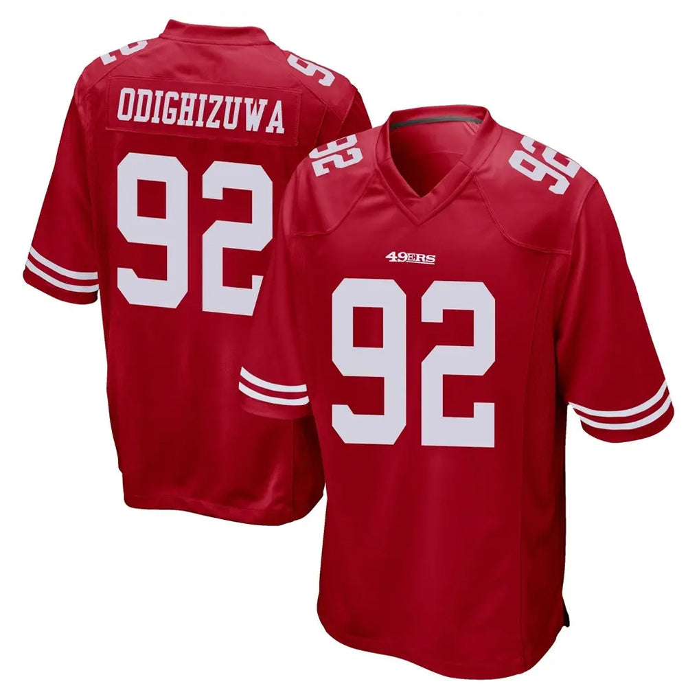 SF.49ers #92 Osa Odighizuwa Player Red Home Game Ldoa Stitched Jerseys