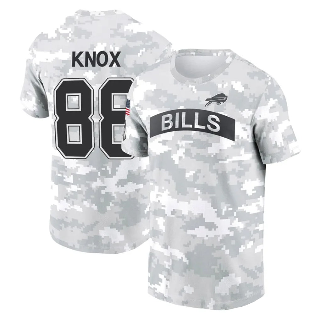 B.Bills #88 Dawson Knox Player Arctic Camo Salute to Service T-Shirt Hoodies Ldoa Stitched Jerseys