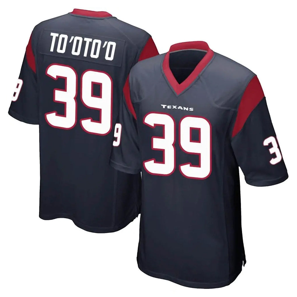 H.Texans #39 Henry To'oTo'o Player Navy Home Game Ldoa Stitched Jerseys