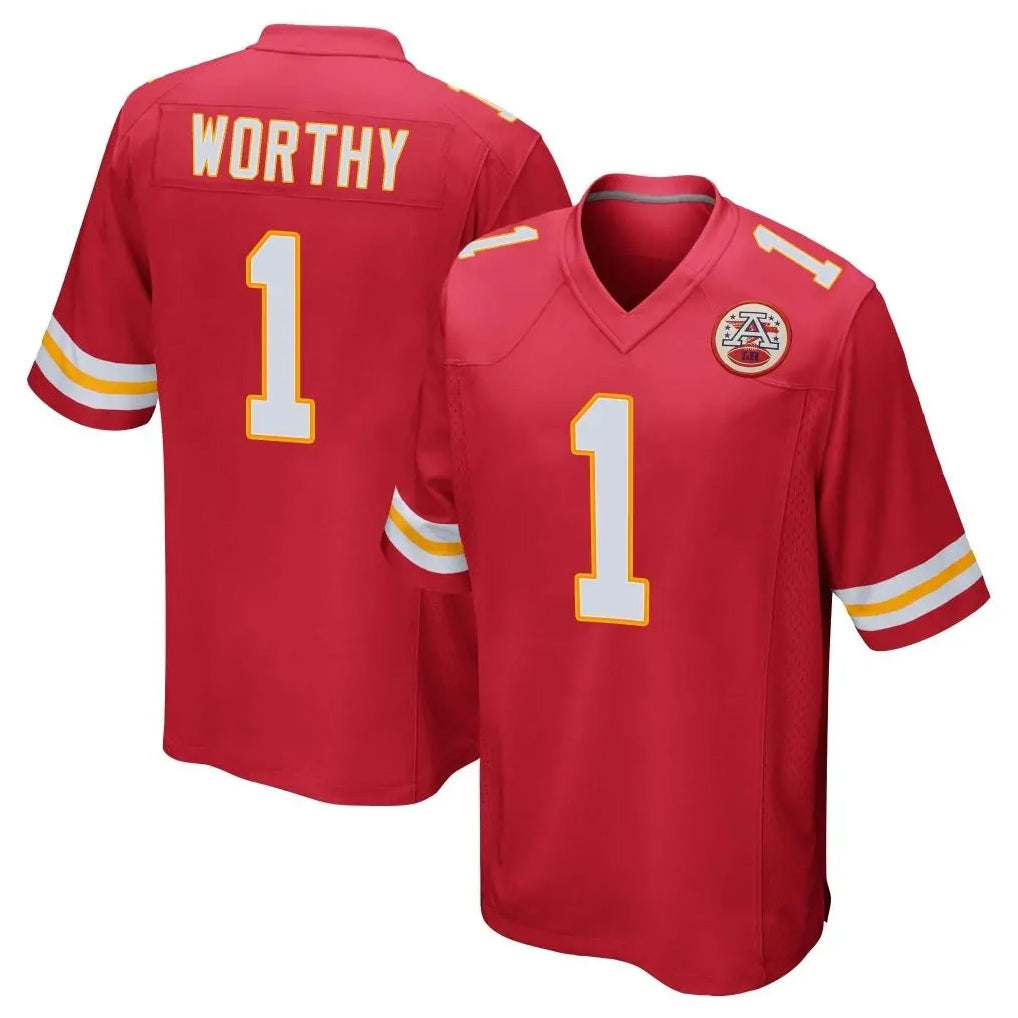 KC.Chiefs #1 Xavier Worthy Player Red Home Game Ldoa Stitched Jerseys