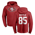 SF.49ers #85 George Kittle Player Red LOGO Pullover Hoodies Home Game Ldoa Stitched Jerseys