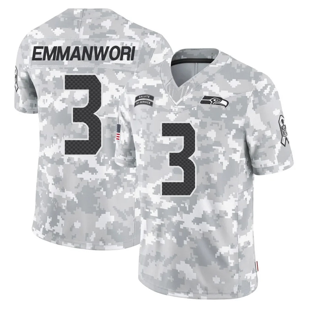S.Seahawks #3 Nick Emmanwori Player Arctic Camo Limited Salute To Service Home Game Ldoa Stitched Jerseys