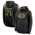 SF.49ers #71 Trent Williams Player Black Salute to Service Sideline Performance Pullover Hoodies Home Game Ldoa Stitched Jerseys