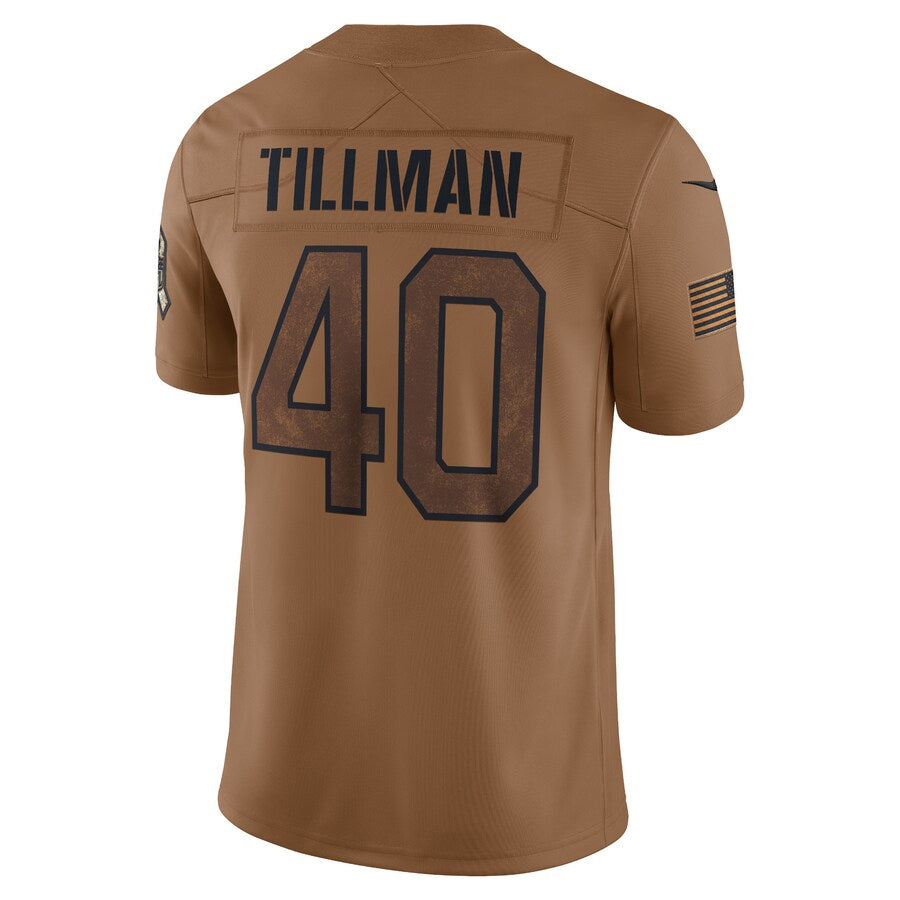 A.Cardinals #40 Pat Tillman Player Brown Salute To Service Limited Ldoa Stitched Jerseys