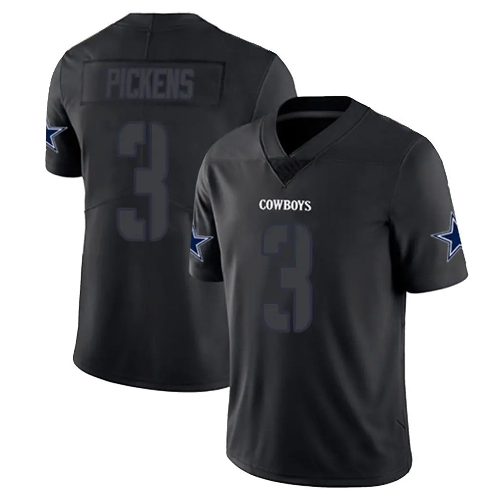 D.Cowboys #3 George Pickens Player Black Impact Limited Home Game Ldoa Stitched Jerseys
