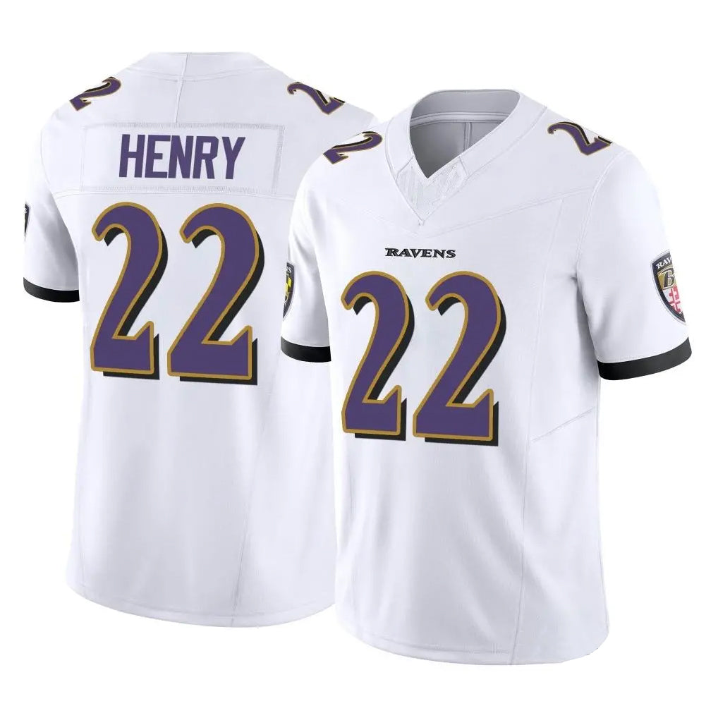 B.Ravens #22 Derrick Henry Player White Limited Home Game Ldoa Stitched Jerseys