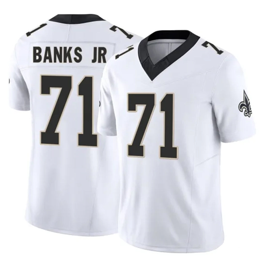 NO.Saints #71 Kelvin Banks Jr. Player White Limited Vapor F.U.S.E. Home Game Ldoa Stitched Jerseys