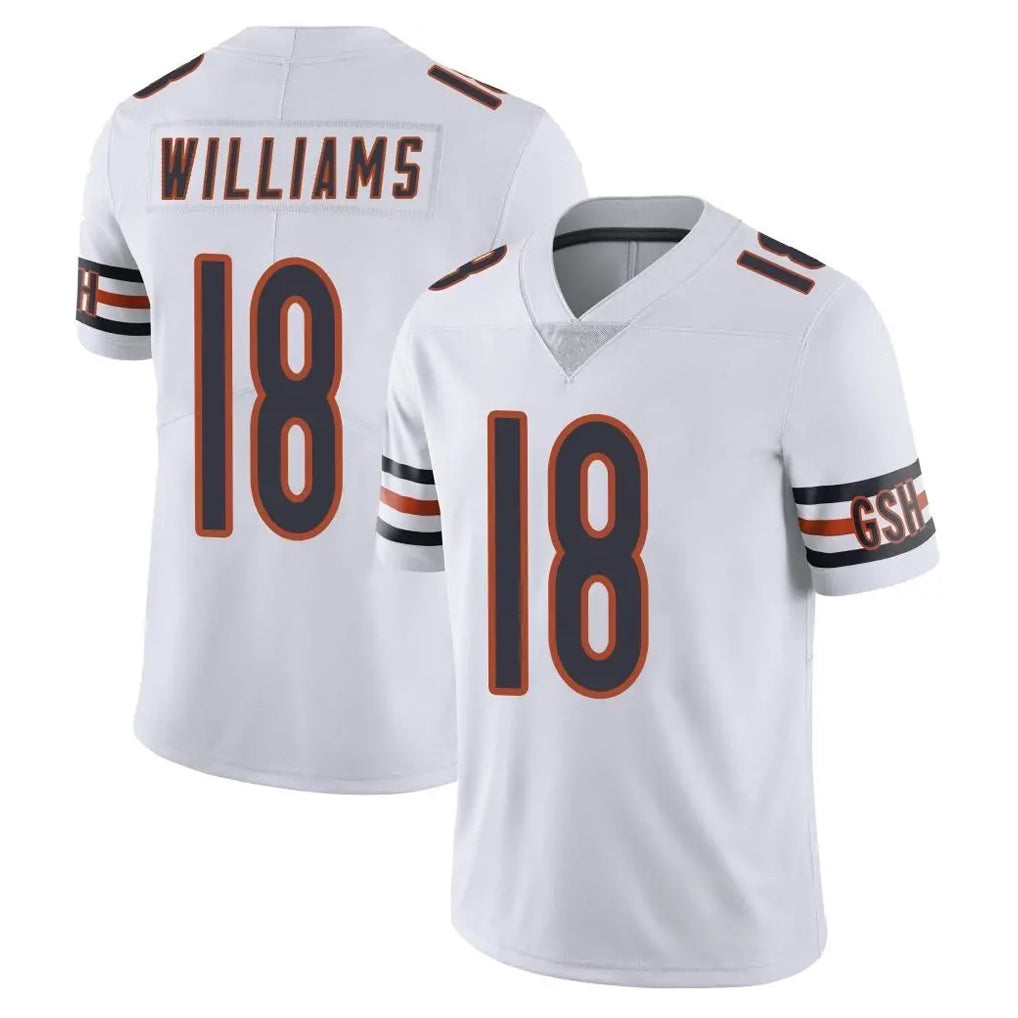 C.Bears #18 Caleb Williams Player White Vapor Untouchable Limited Home Game Ldoa Stitched Jerseys