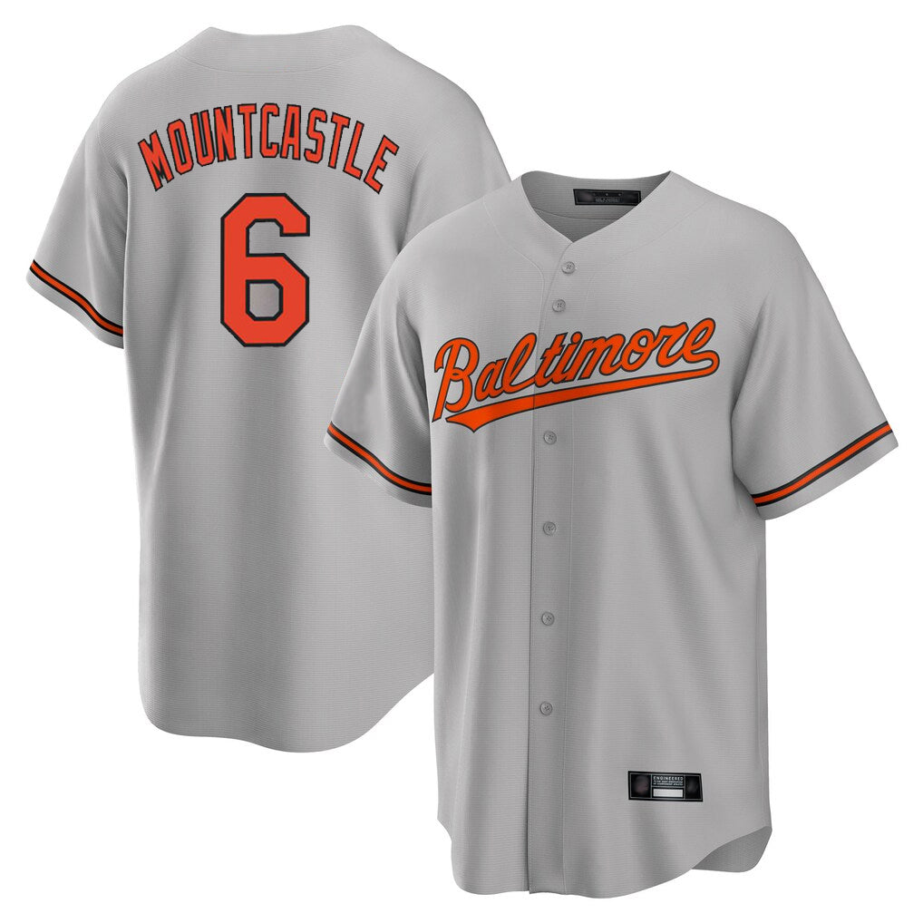 B.Orioles #6 Ryan Mountcastle Player Gray Home Game Ldoa Stitched Jerseys