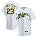 Athletics #23 Shea Langeliers Player White Home Game Ldoa Stitched Jerseys