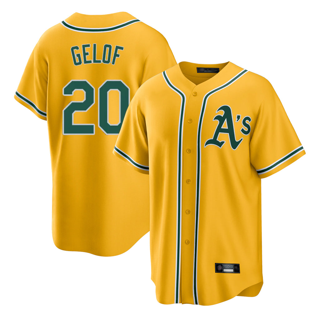 Athletics #20 Zack Gelof Player Gold Alternate Home Game Ldoa Stitched Jerseys