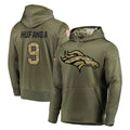 D.Broncos #9 Talanoa Hufanga Player Olive Salute to Service Pullover Hoodies Home Game Ldoa Stitched Jerseys