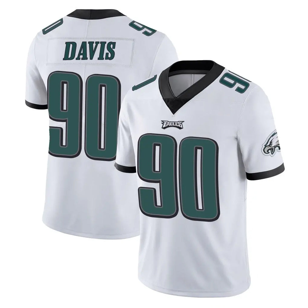 P.Eagles #90 Jordan Davis Player White Limited Vapor Untouchable Home Game Ldoa Stitched Jerseys