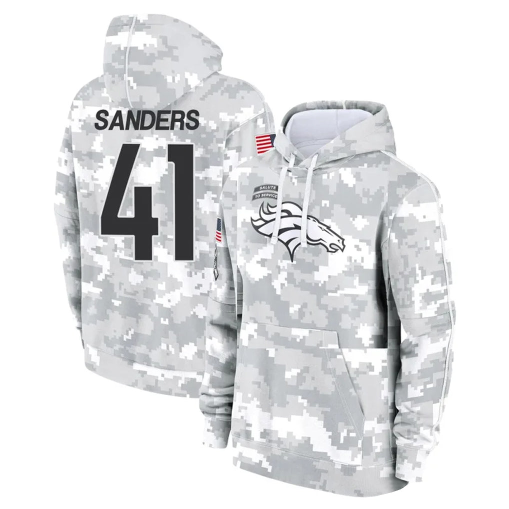 D.Broncos #41 Drew Sanders Player Arctic Camo Salute to Service Hoodies Limited Game Ldoa Stitched Jerseys