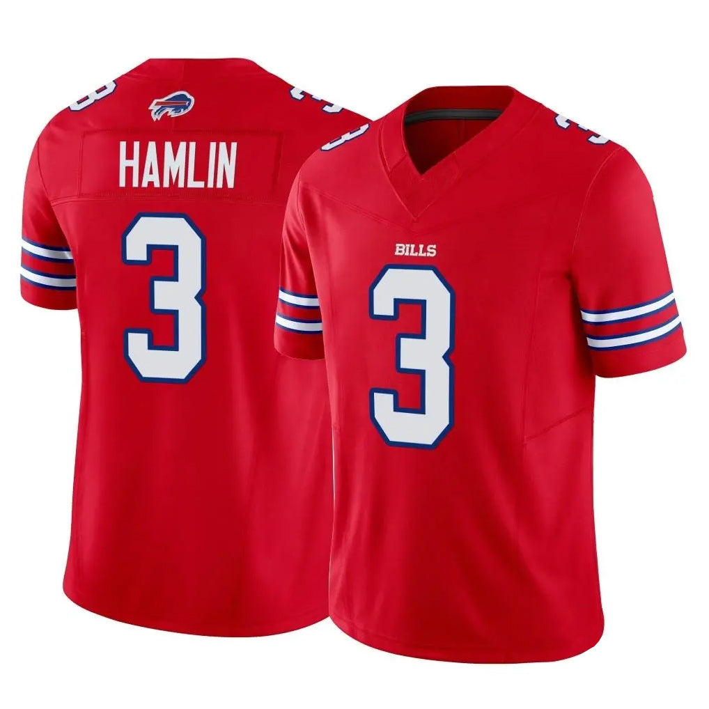 B.Bills #3 Damar Hamlin Player Red Vapor F.U.S.E. Jersey Limited Home Game Ldoa Stitched Jerseys