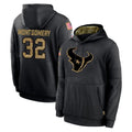 H.Texans #32 David Montgomery Player Black Salute to Service Hoodies Limited Game Ldoa Stitched Jerseys