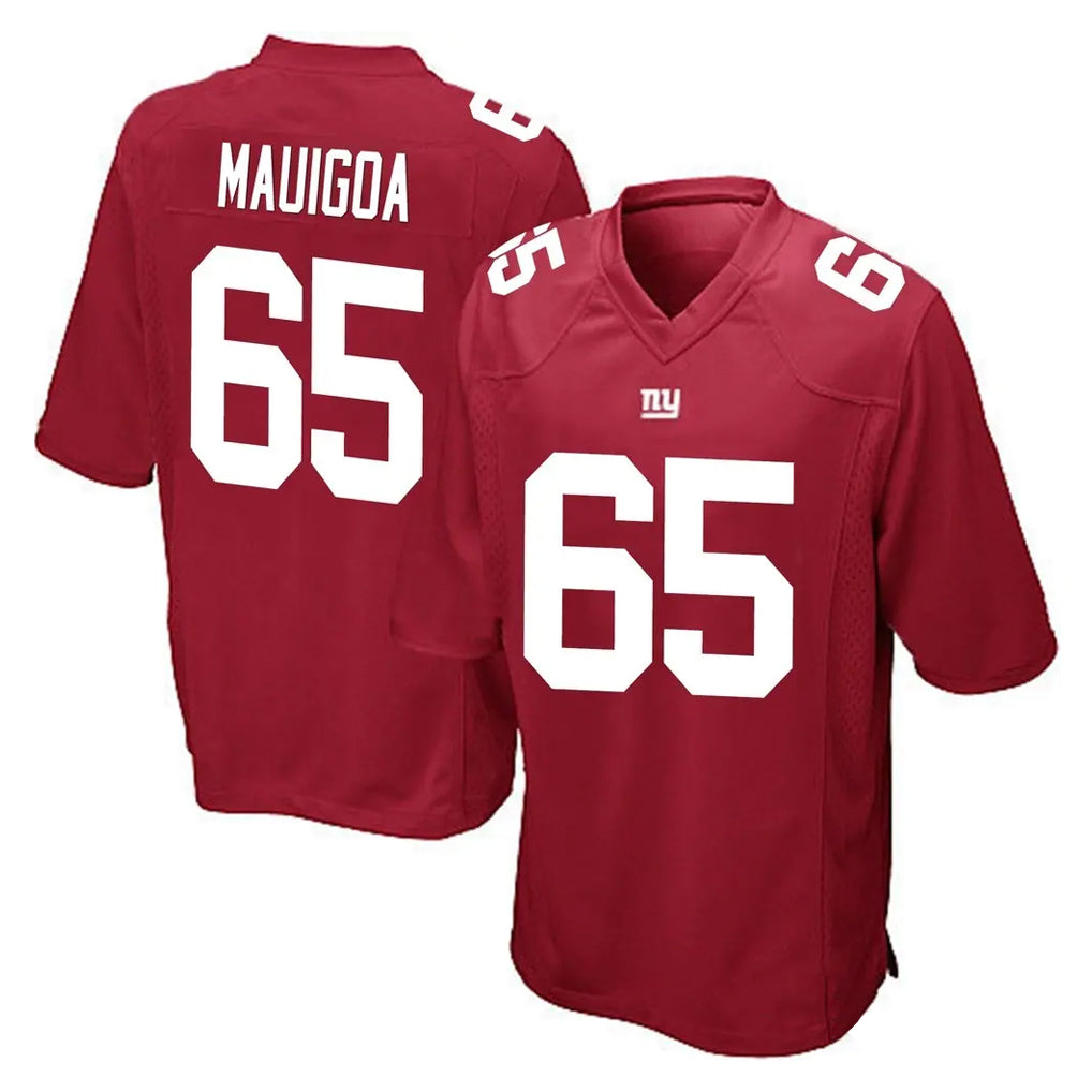 NY.Giants #65 Francis Mauigoa Player Red Home Game Ldoa Stitched Jerseys