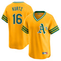Athletics #16 Nick Kurtz Player Gold Cooperstown Collection T-shirt Game Ldoa Stitched Jerseys