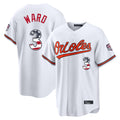 B.Orioles #3 Taylor Ward Player White USA 250 Fourth of July Home Game Ldoa Stitched Jerseys