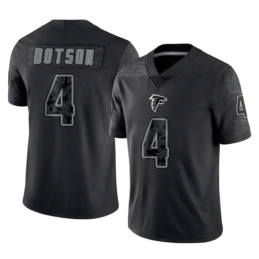 A.Falcons #4 Jahan Dotson Player Black RFLCTV Limited Game Ldoa Stitched Jerseys