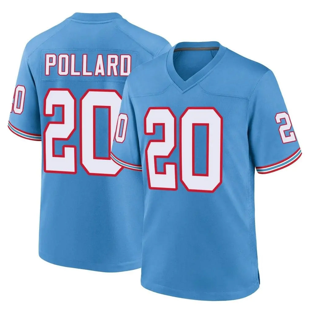 T.Titans #20 Tony Pollard Player Light Blue Oilers Throwback Home Game Ldoa Stitched Jerseys