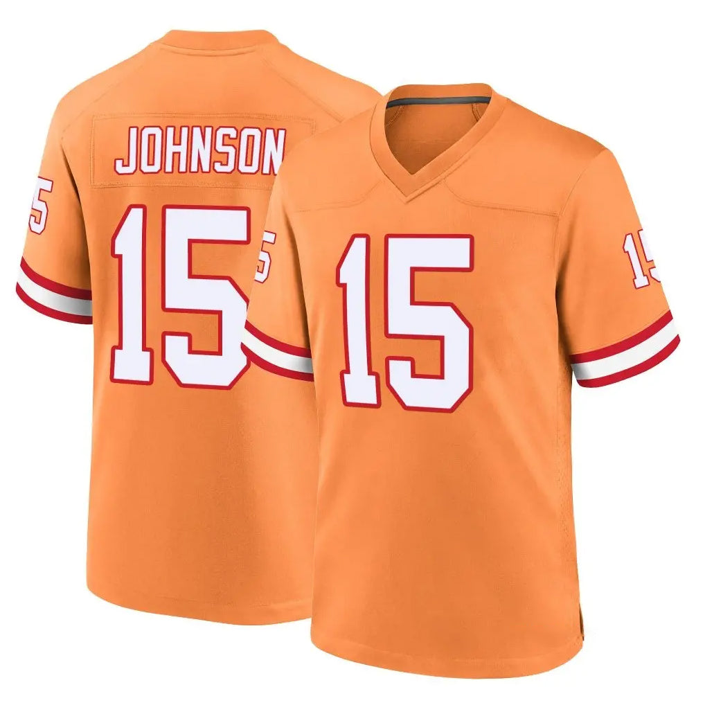 TB.Buccaneers #15 Tez Johnson Player Orange Throwback Home Game Ldoa Stitched Jerseys